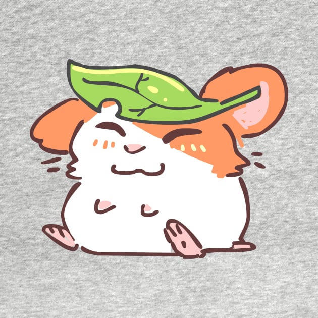 Hamster with a Leaf by sky665